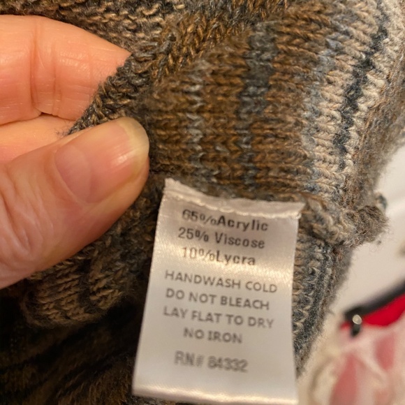 Two Sister Sweater M/L Woven in Browns and Grays - Picture 3 of 12